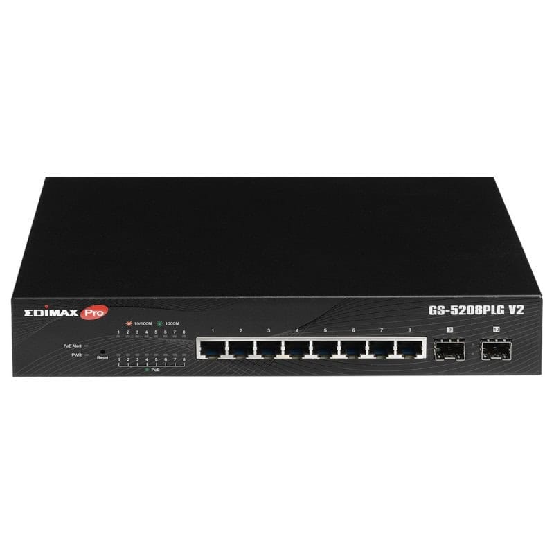 NSWSSO0288_800 Edimax PRO GS-5208PLG V2 Switch 10xGB PoE+ (2xSFP) - Imagen 1