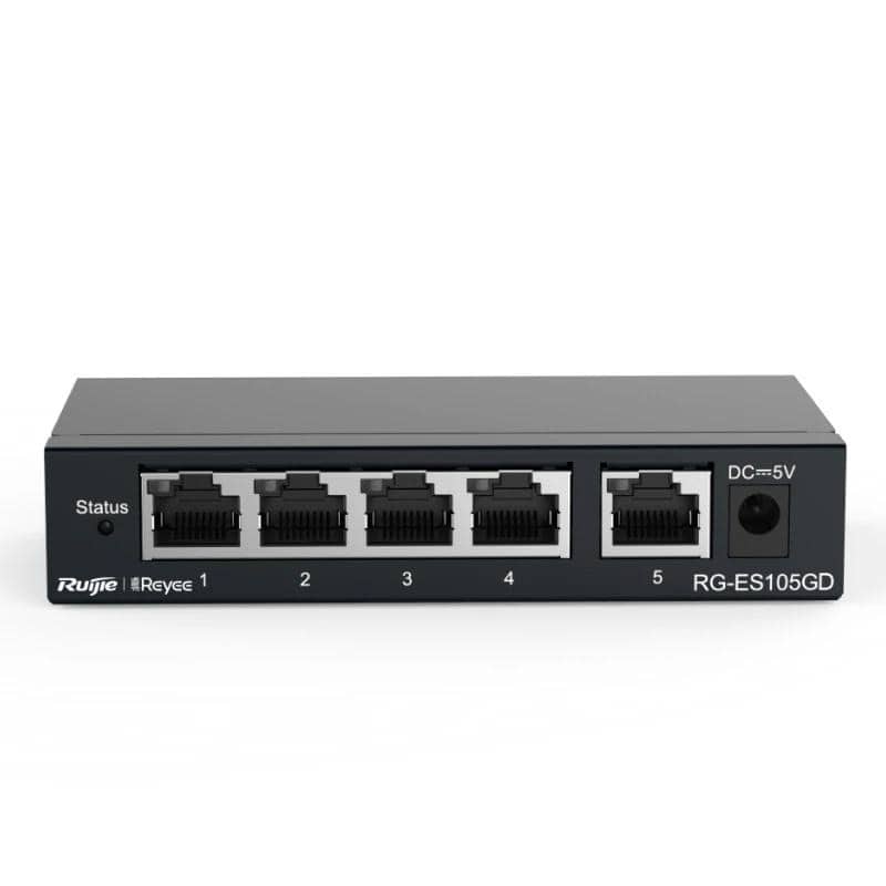 NSWSSO0347_800 Reyee RG-ES105GD Switch 5xGb RJ45 Steel Case - Imagen 1