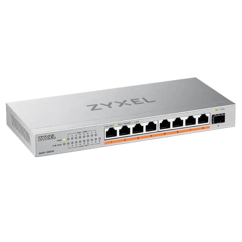 NSWSSO0365_800 Zyxel XMG-108 Switch 5x2,5G 1 SFP+ PoE++ Desktop - Imagen 1