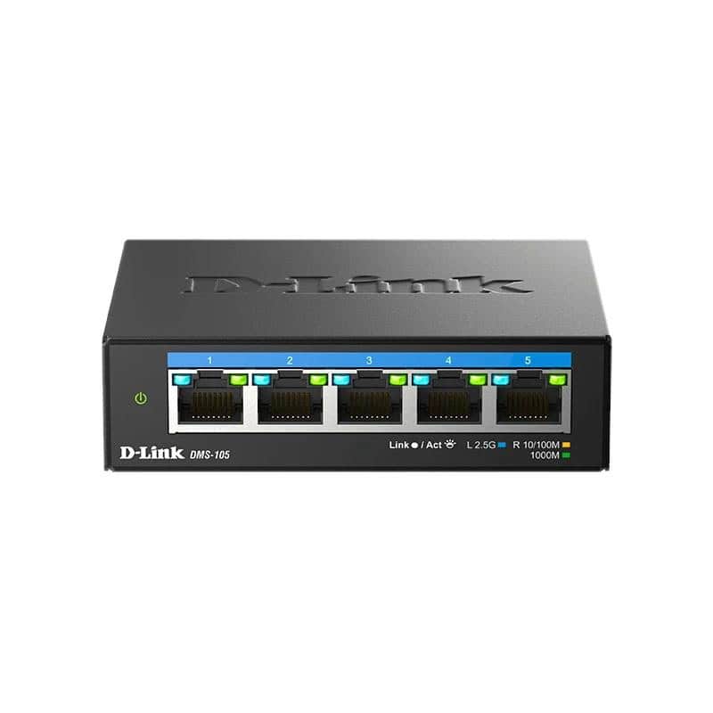 NSWSSO0391_800 D-Link DMS-105 5x2.5MGb Unmanaged Switch - Imagen 1