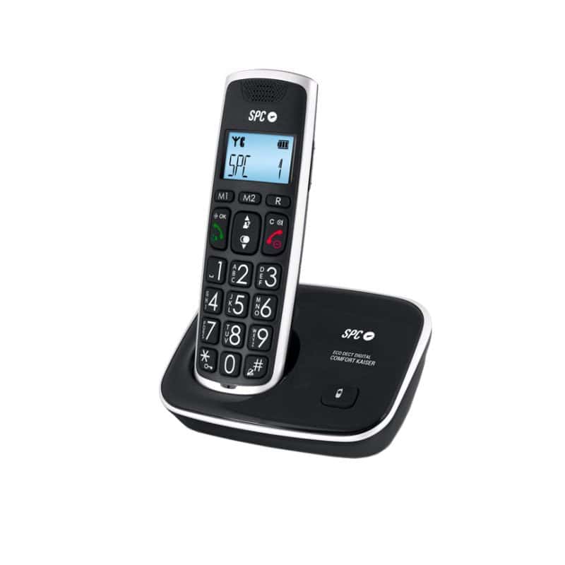 NTETIN0016_800 SPC 7608N Telefono DECT CONFORT KAISER Negro - Imagen 1