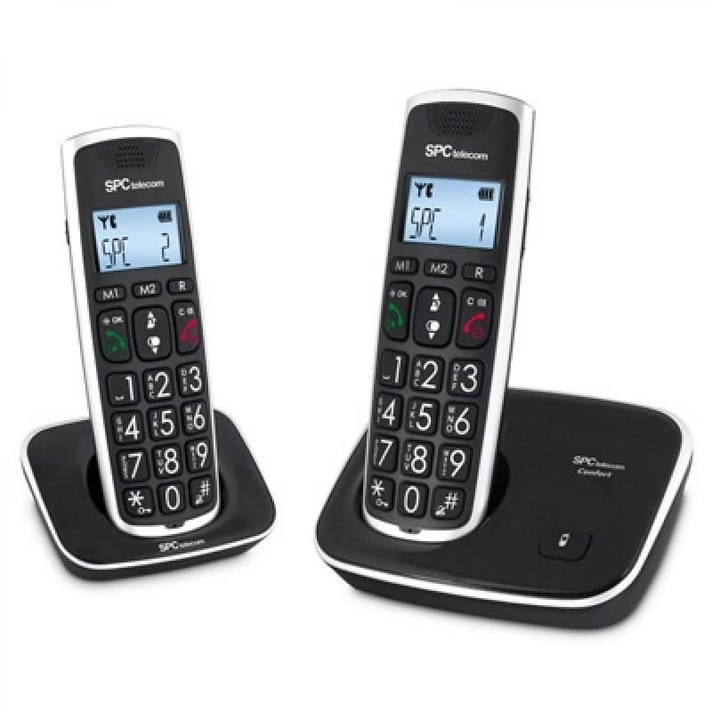 NTETIN0025_800 SPC 7609N Telefono DECT COMFORT KAISER DUO Negro - Imagen 1
