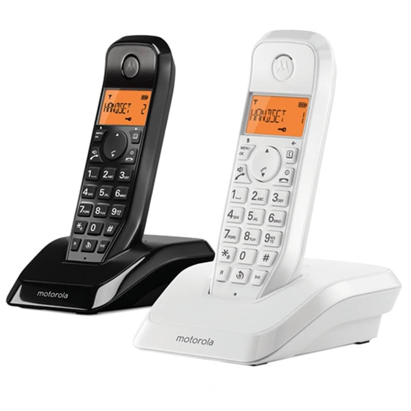 NTETIN0119_800 MOTOROLA S1202 Telefono DECT DUO Blanco / Negro - Imagen 1