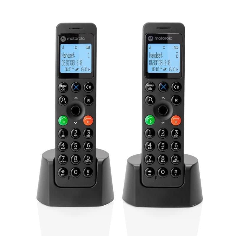 NTETIN0182_800 MOTOROLA DOT202 teléfono DECT DUO Negro - Imagen 1