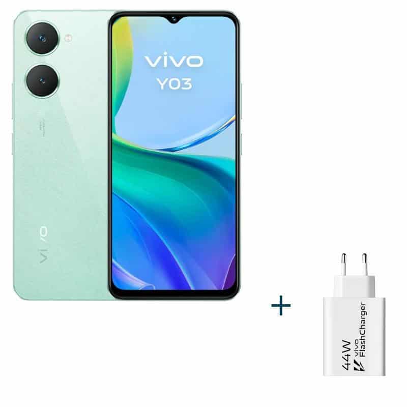 NTETMO3134_800 VIVO Y03 6.56" 4Gb(+4) 128Gb Green + Cargador 44W - Imagen 1
