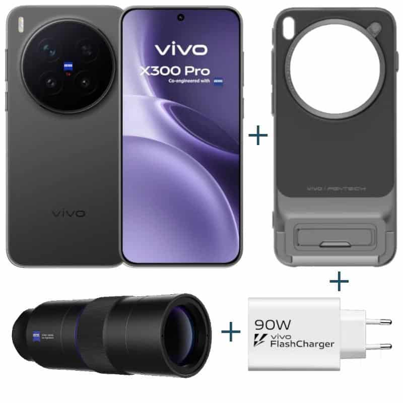 NTETMO3203_800 VIVO X300 Pro Black + funda + Teleobjetivo + ch90w - Imagen 1