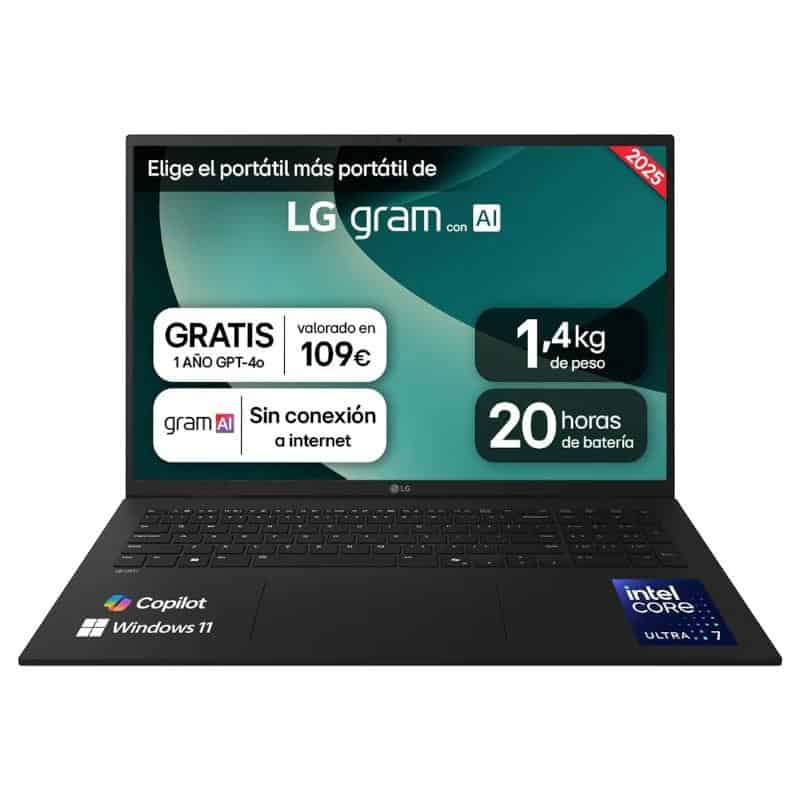 PPOPOR7298_800 LG 17Z90T-G.AD88B Ultra7-255H 32GB 1TB W11H 17" - Imagen 1
