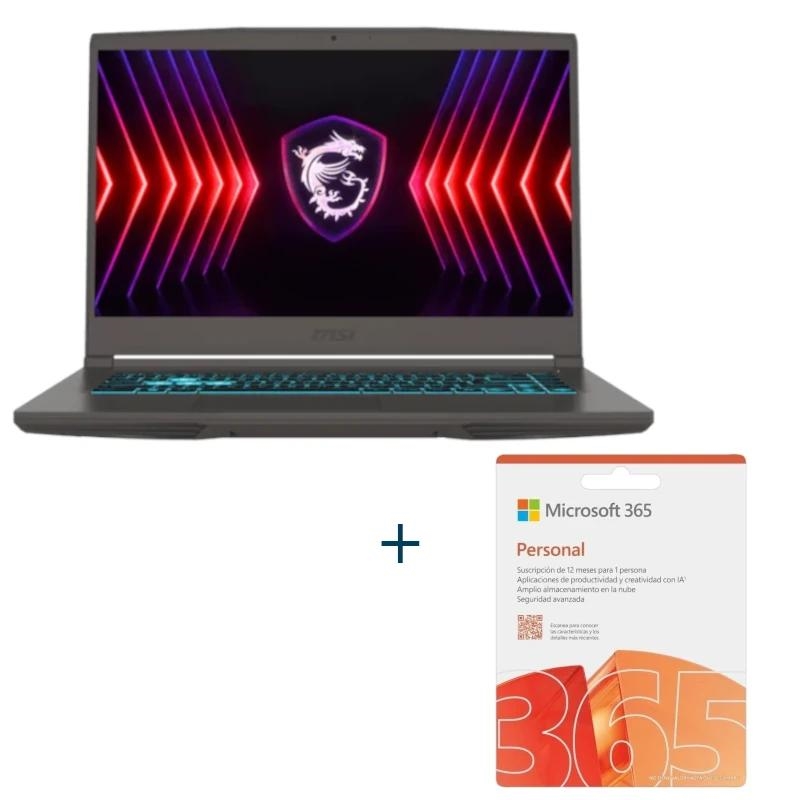 PPOPOR7638_800 MSI Thin15-219ES AMD R7-7735HS W11H+ O365 Personal - Imagen 1